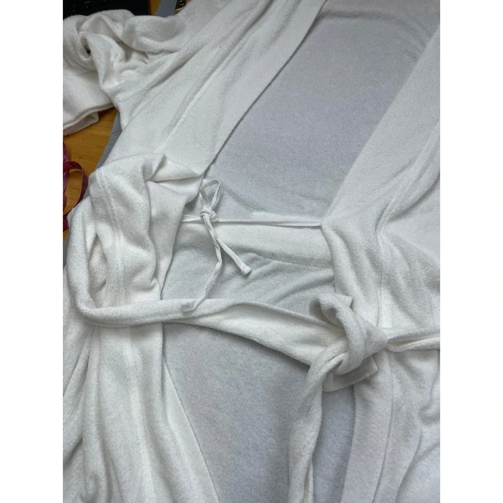 Natori Womens‎ White Terry Cloth Spa Robe Shawl Collar Belted M DC4101Y